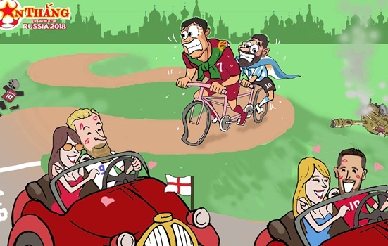 Hi hoa Ronaldo dap xe cho Messi duoi theo xe xin cua Kane, Hazard hinh anh