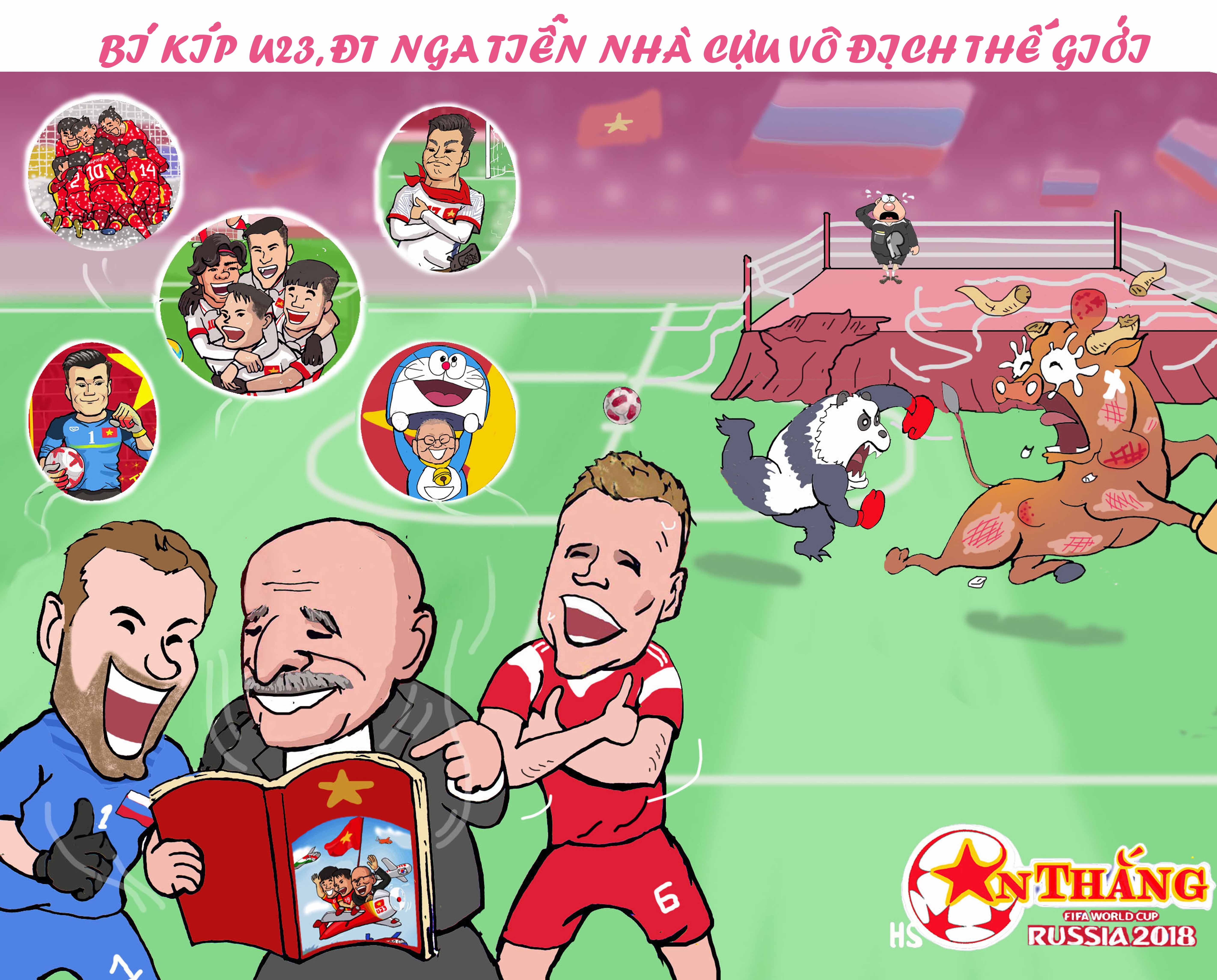 Hoa si An Thang,  Neymar,  Ronaldo,  Messi,  Lukaku,  gau Nga,  World Cup 2018,  ve nuoc,  Suarez anh 8