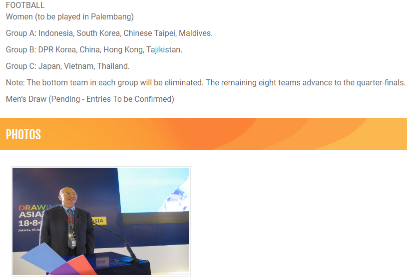 AFC,  boc tham ASIAD 2018,  bong da nam,  ASIAD 2018,  U23,  Datuk Windsor John Paul,  Bangkok Post,  U23 Viet Nam,  UAE,  Palestine,  OCA,  Olympic chau A,  INASGOC anh 2