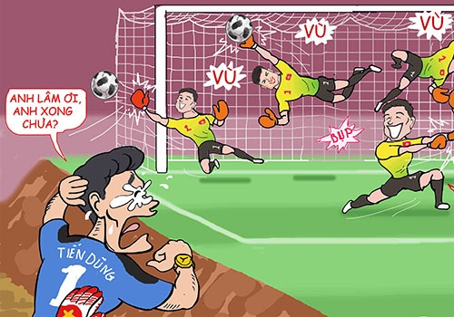 Hi hoa Bui Tien Dung khoc truoc tai nang bay nhay cua Van Lam o U23 VN hinh anh