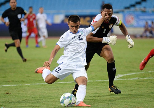 Olympic Uzbekistan khong tu bo muc tieu vo dich cup 'Tu hung' hinh anh