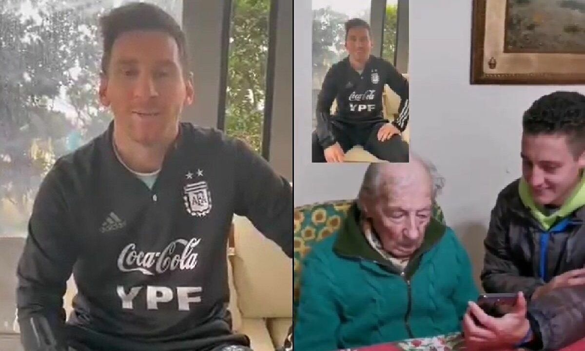 Messi goi video cam on ong cu 100 tuoi hinh anh