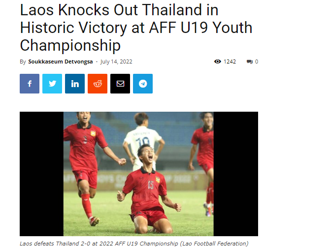 Bao Lao goi chien thang U19 Thai Lan la lich su anh 1