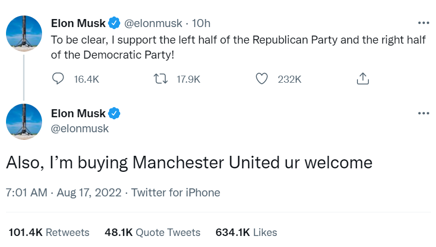 Elon Musk dua ve MU anh 1