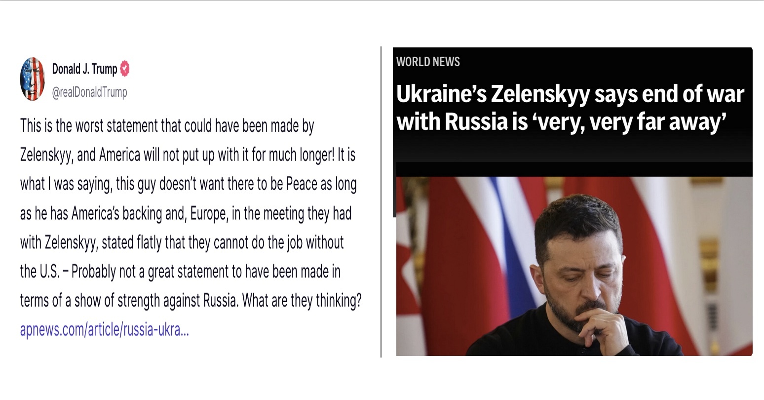 Ong Trump chi trich phat ngon cua ong Zelensky ve thoa thuan hoa binh hinh anh