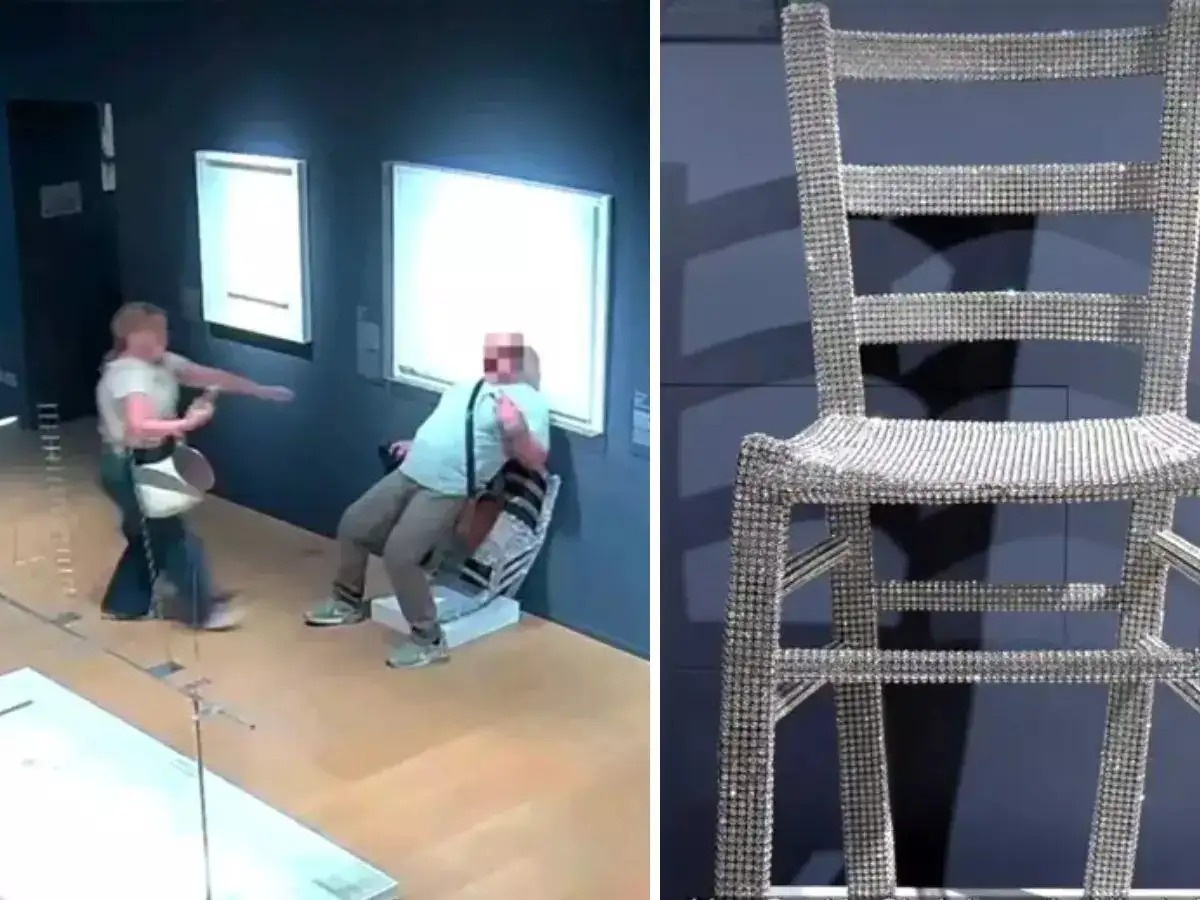 Ngoi len ghe pha le, du khach lam vo 'chiec ghe cua Van Gogh' hinh anh