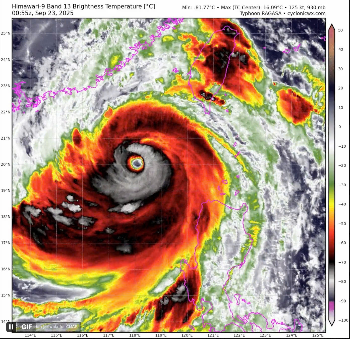 Sieu bao Ragasa co the suy yeu nhung van rat nguy hiem hinh anh