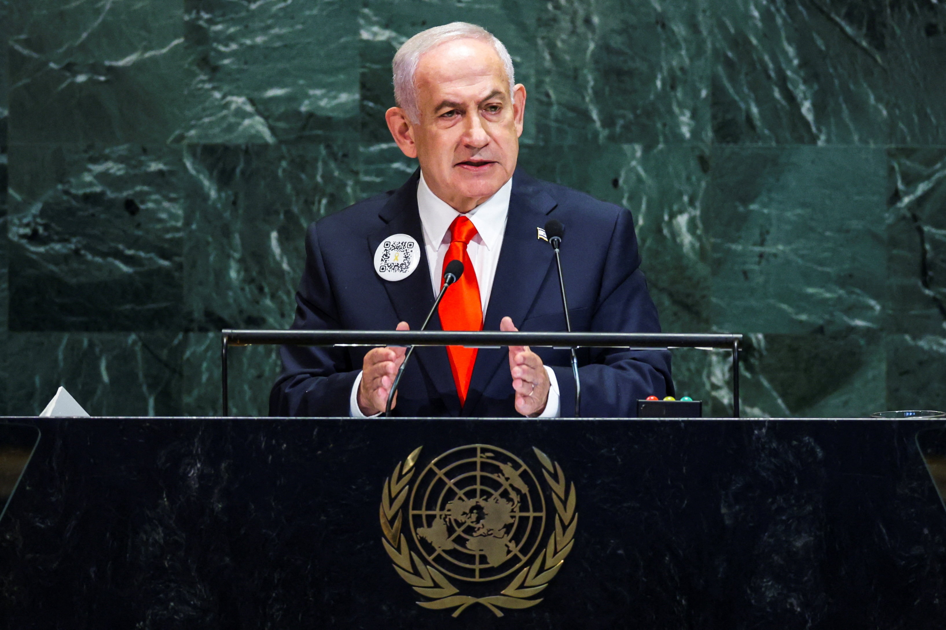 Phat bieu cua ong Netanyahu duoc 'phat truc tiep' tai Gaza hinh anh