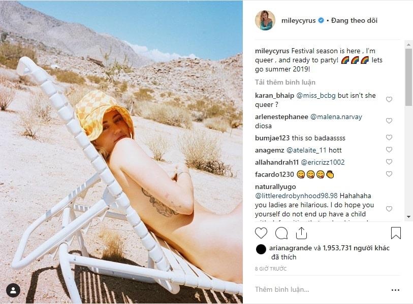 Miley Cyrus đăng ảnh khỏa thân trên mạng ảnh 1 Miley Cyrus dang anh khoa than tren mang anh 1