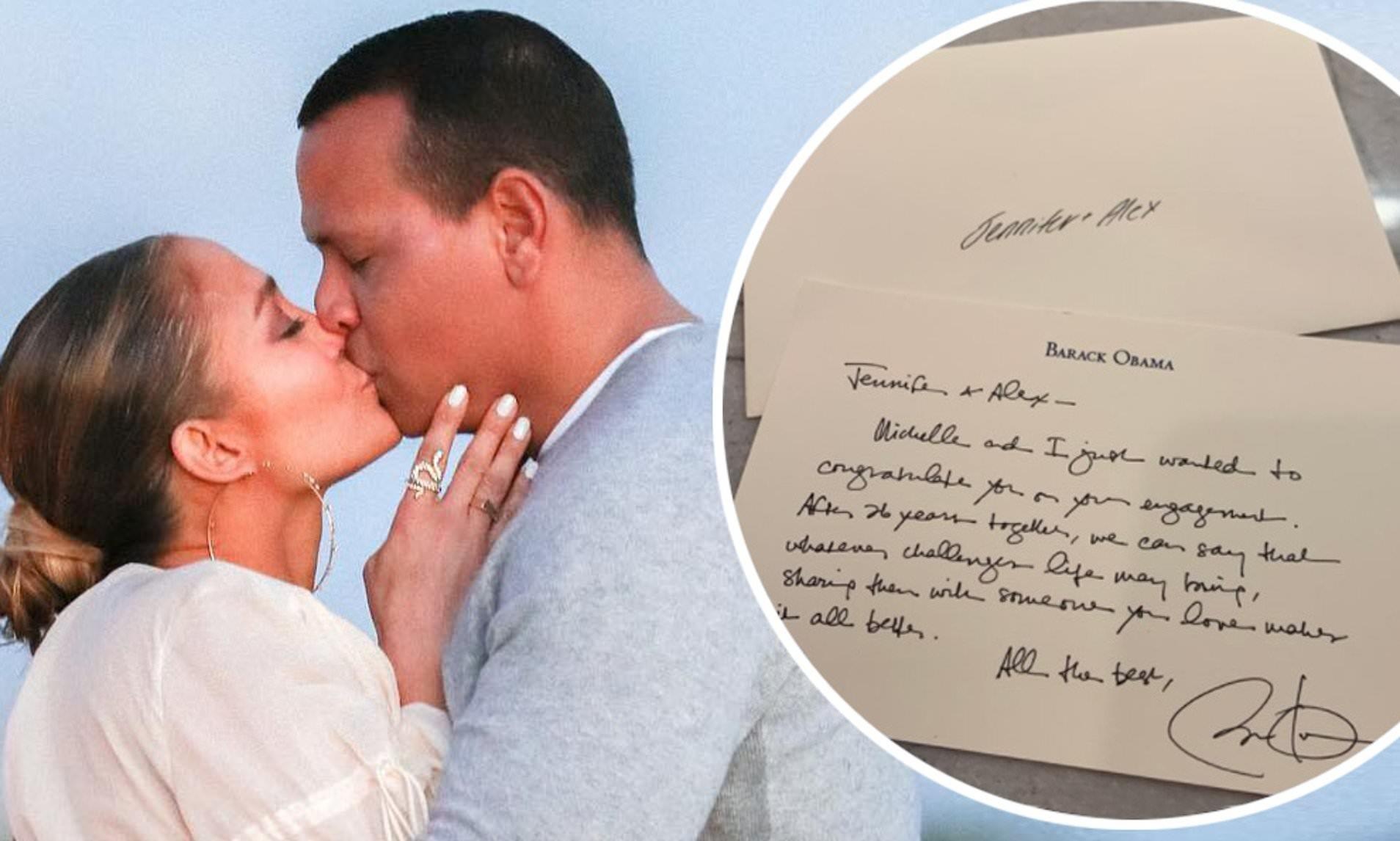 Tong thong Obama viet thu tay chuc mung Jennifer Lopez dinh hon hinh anh