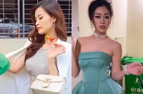 Hoa hau Khanh Van, Dieu Nhi dien dam da hoi di do rac hinh anh