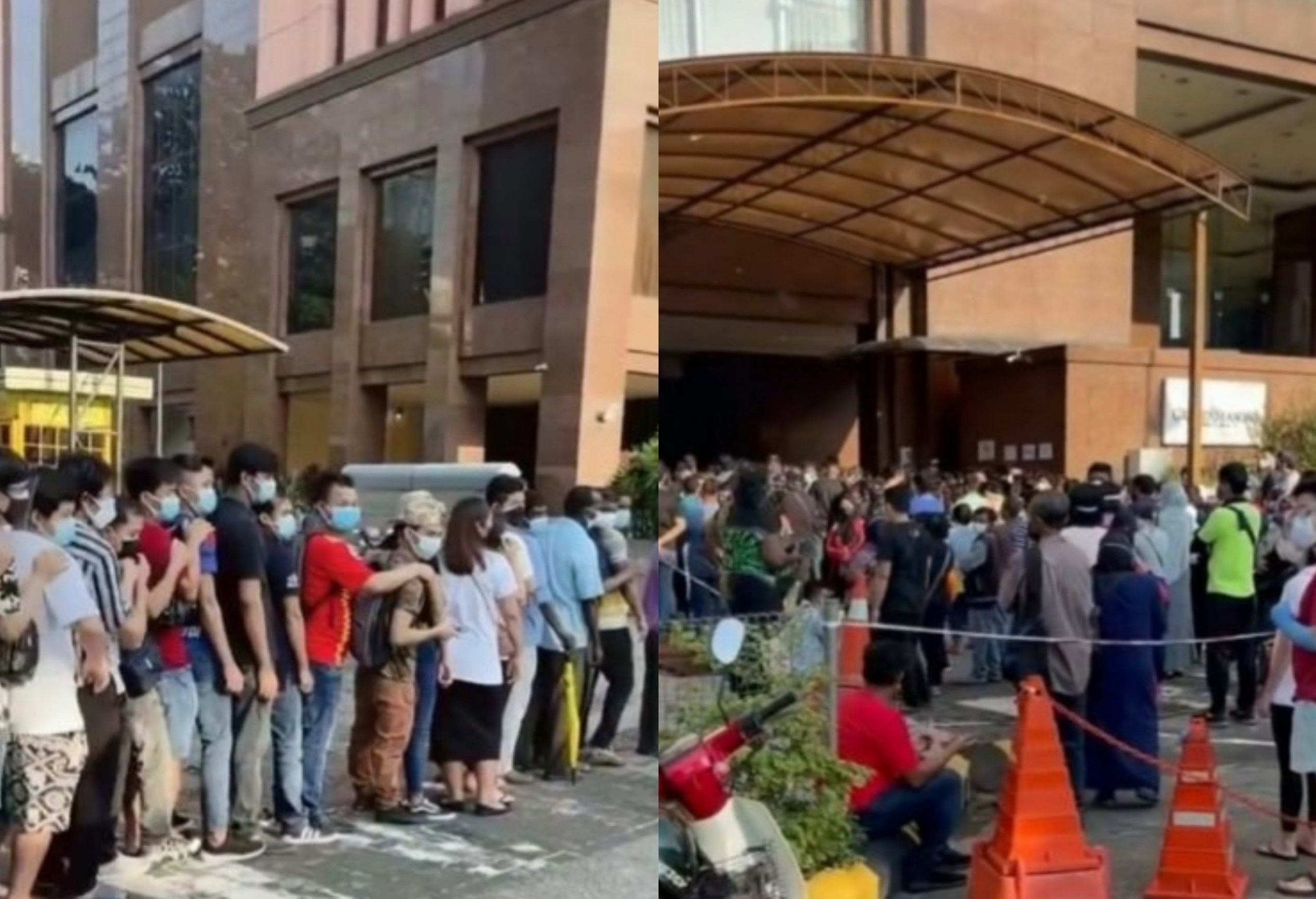 Canh chen chuc xep hang cho tiem vaccine Covid-19 o Malaysia hinh anh