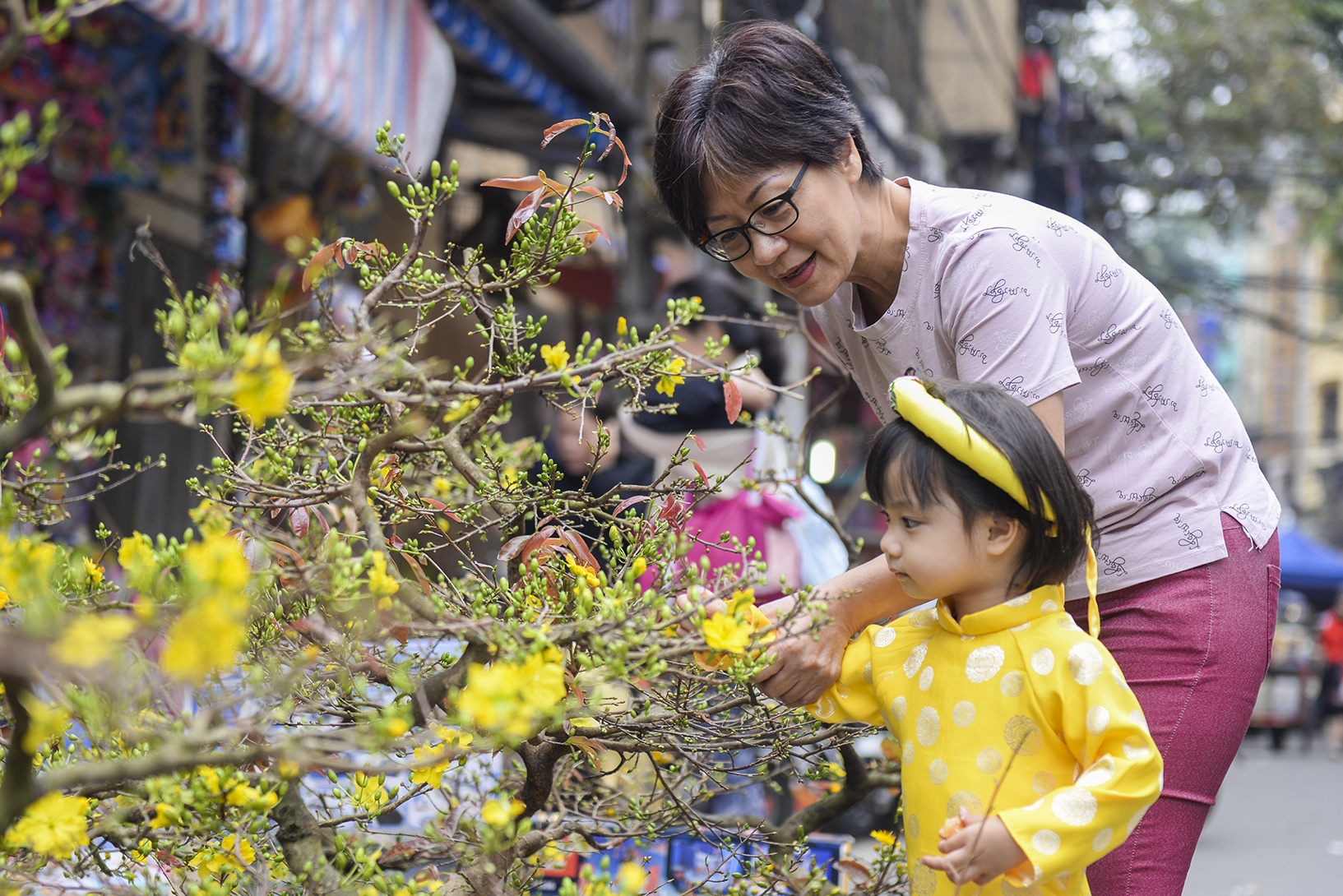 Cho hoa pho co Ha thanh nhon nhip truoc ngay Tao quan hinh anh