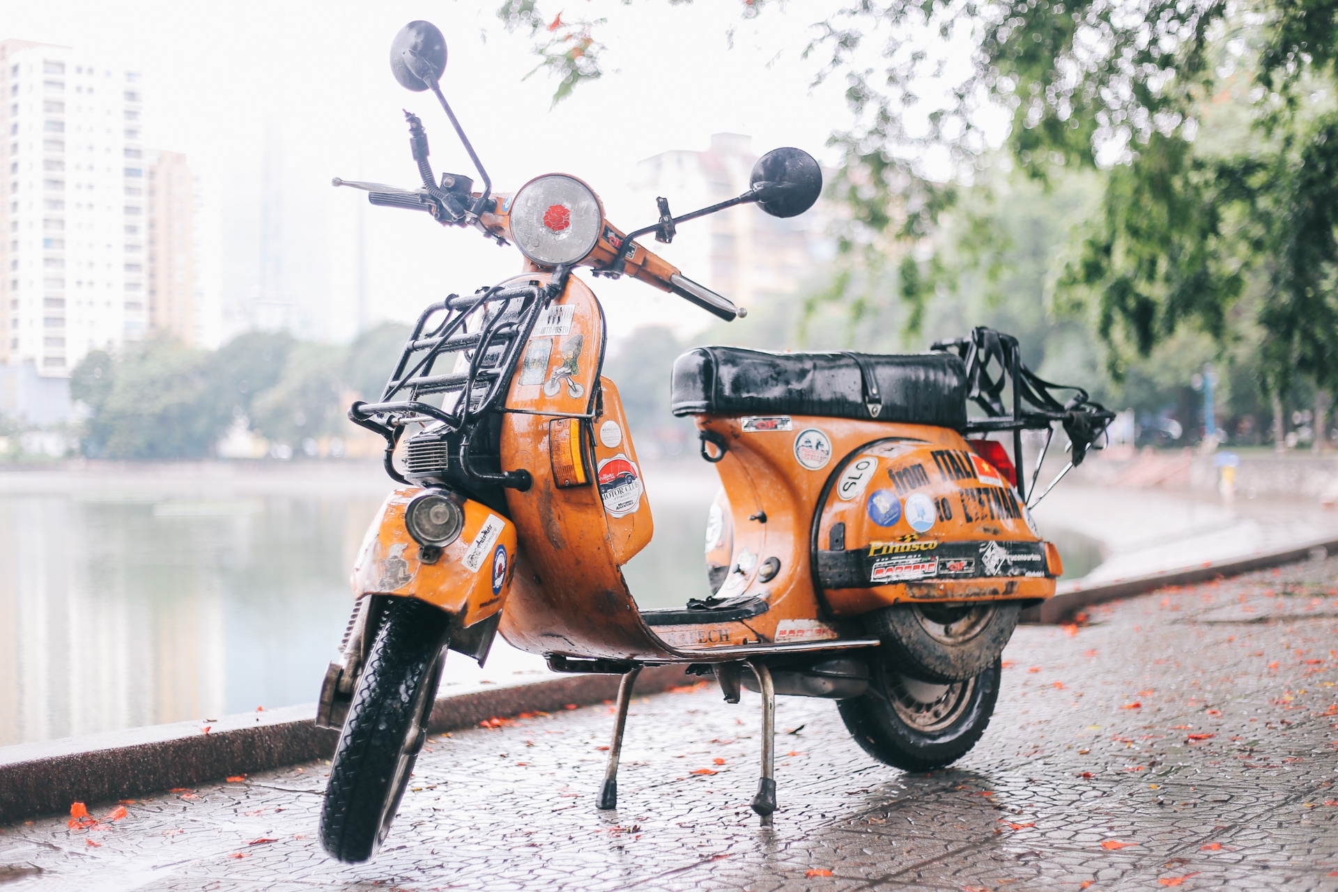 Chang trai di vespa tu Italy den Viet Nam anh 4