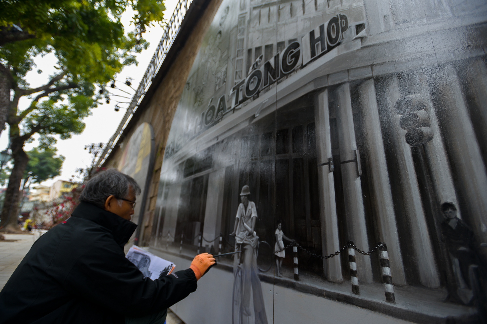 Bich hoa tren duong Phung Hung anh 8