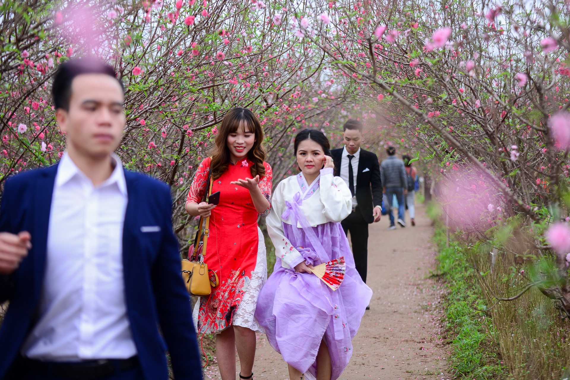 chup anh ben hoa dao anh 2