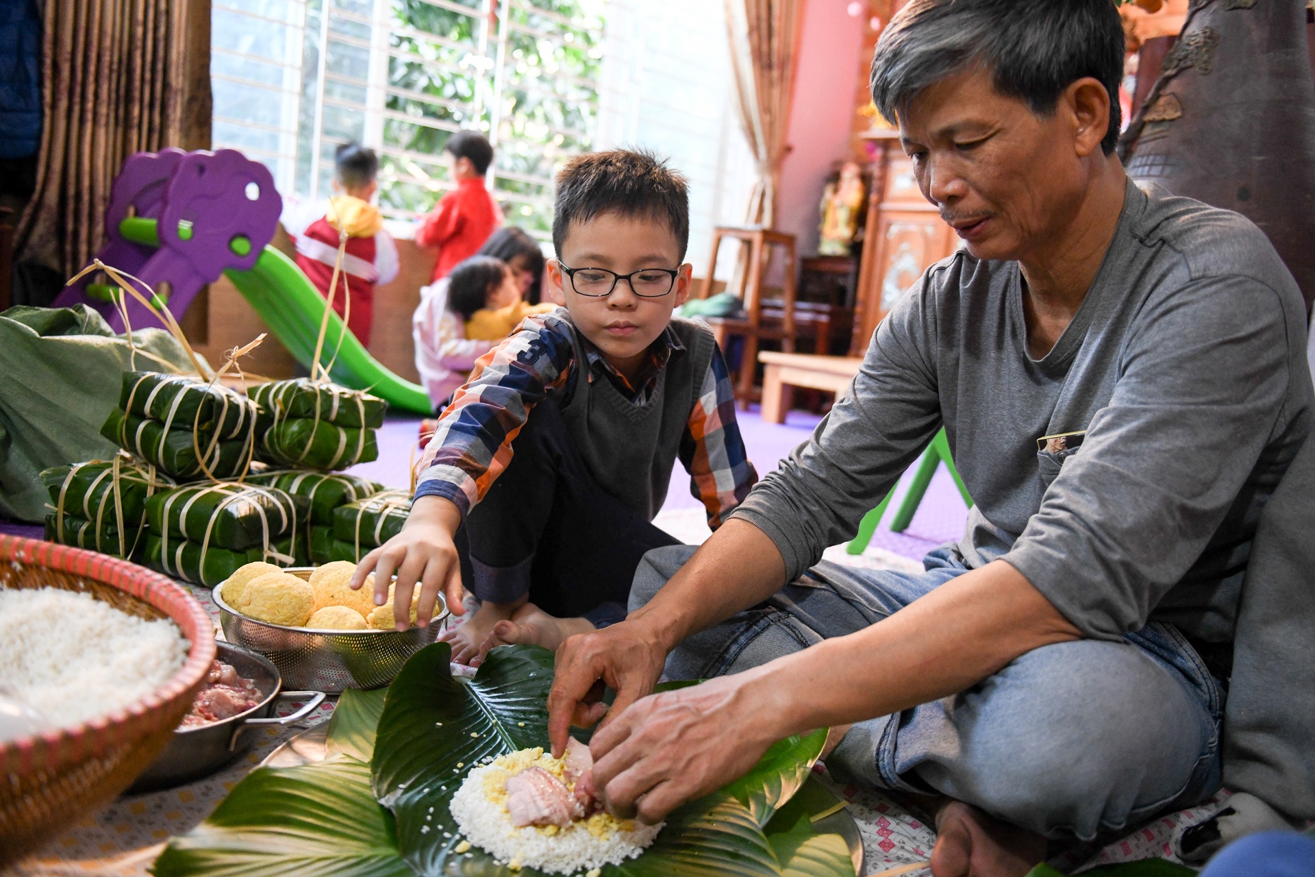 goi banh chung ngay tet anh 11