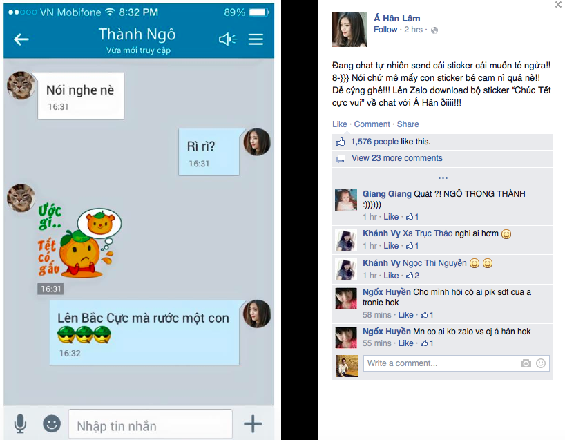 Đoạn chat sử dụng các sticker ngộ nghĩnh giữa Á Hân và thành viên nhóm 365 nhận được sự quan tâm của cộng đồng mạng.