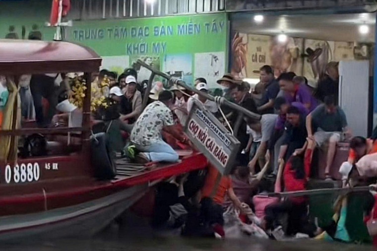 Dung hoat dong diem nghi chan co du khach nga tai cho noi Cai Rang hinh anh