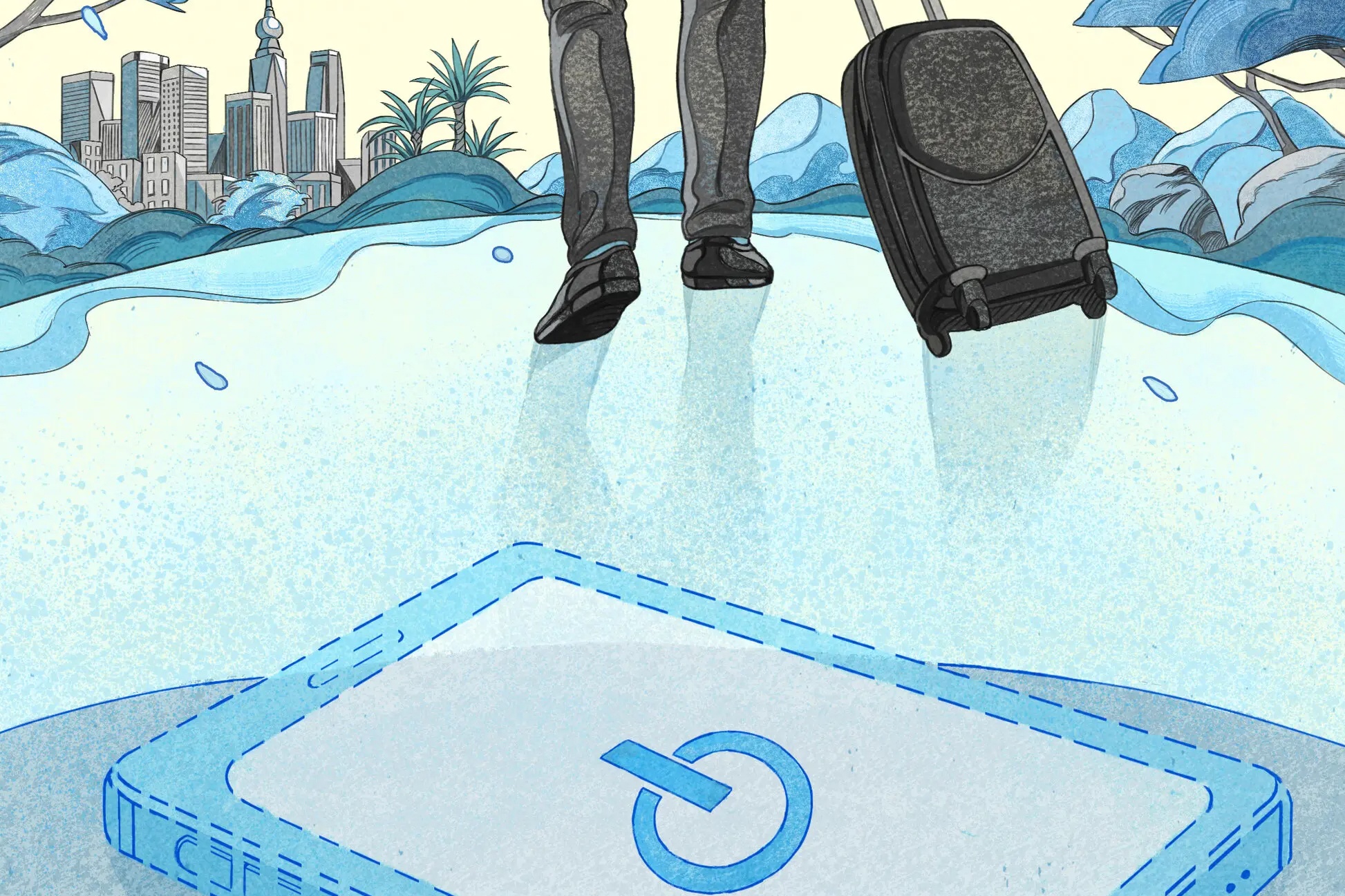 Du lich khong dien thoai hinh anh