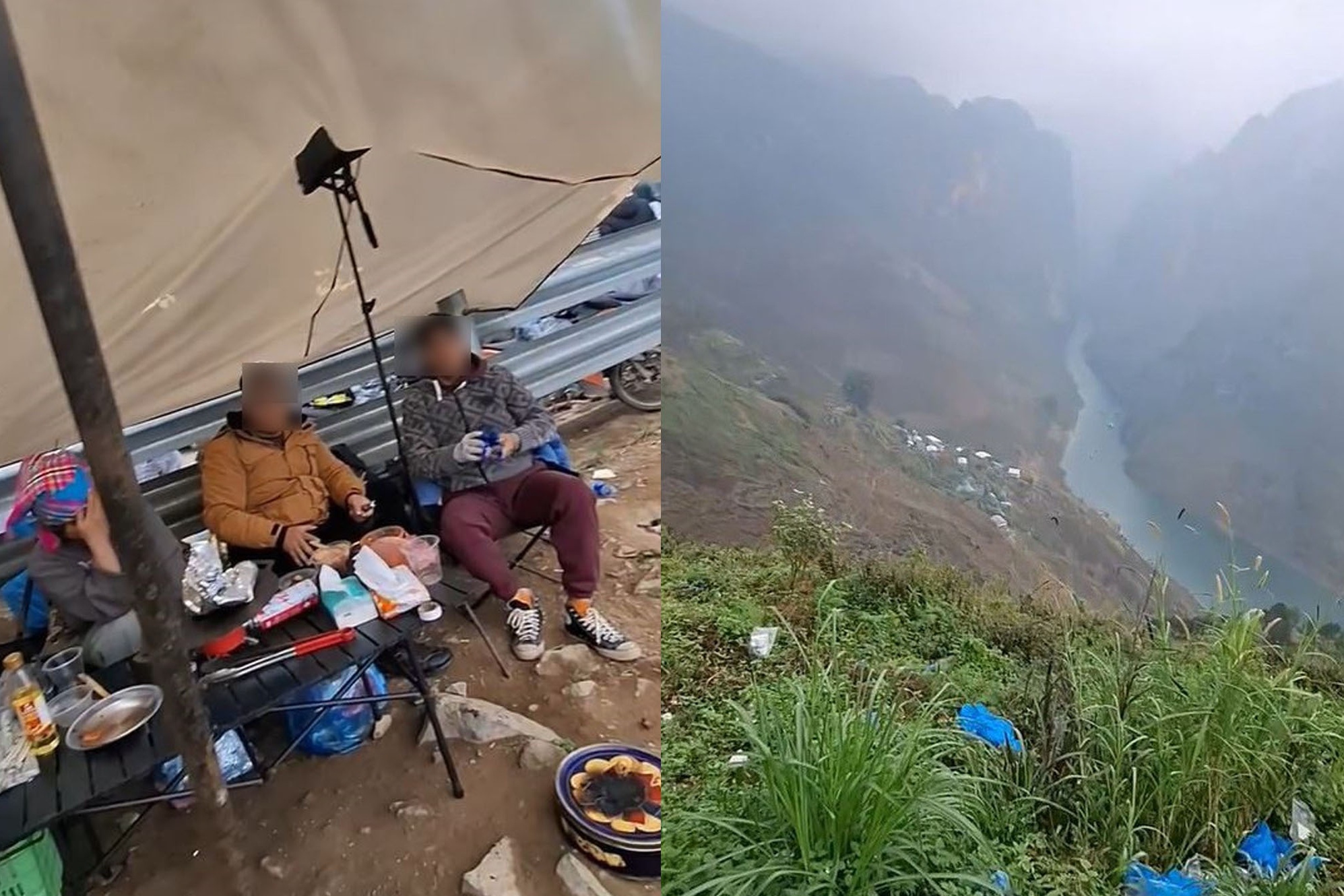 Phan cam canh dung leu bat, mo tiec an uong tren deo Ma Pi Leng hinh anh