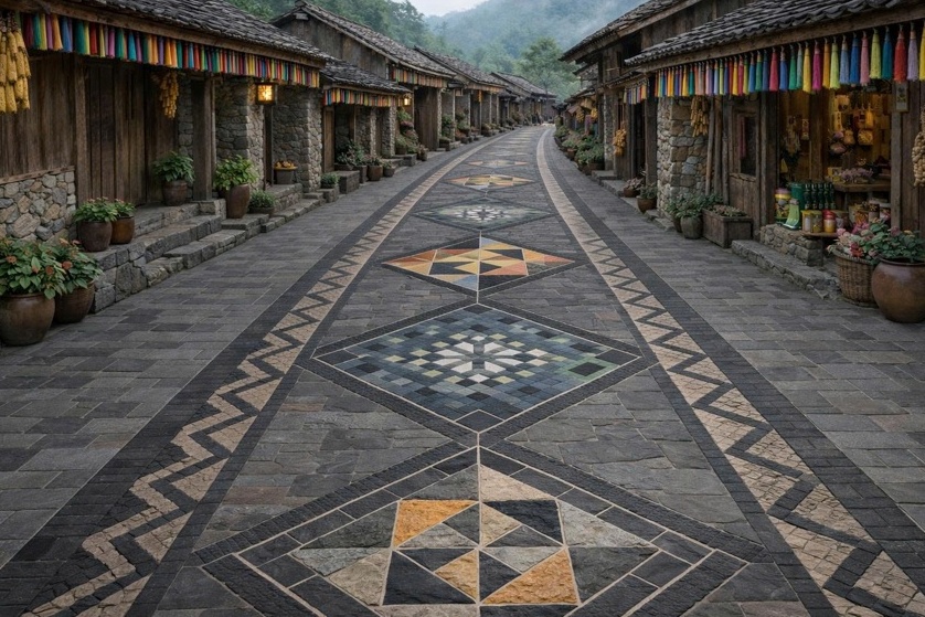 Lo Lo Chai lat da duong noi thon hinh anh