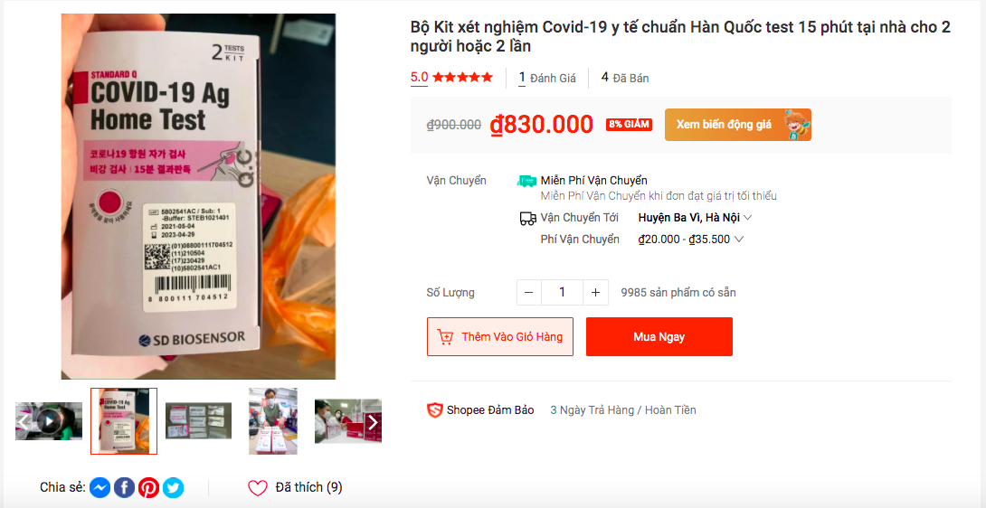 kit kiem tra nhanh Covid-19 ban tren mang anh 1