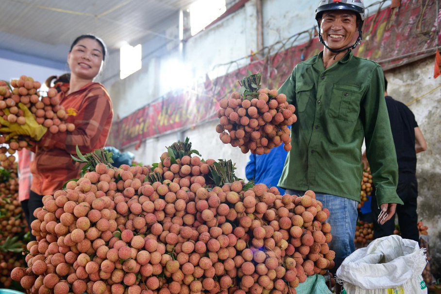 Vai Bac Giang gia 37.000 dong/kg tren san thuong mai dien tu hinh anh