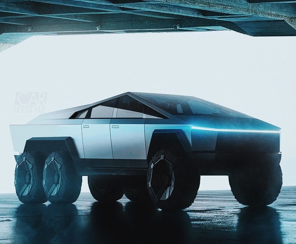 Dan mang thich thu voi ban dung Tesla Cybertruck 6x6 hinh anh