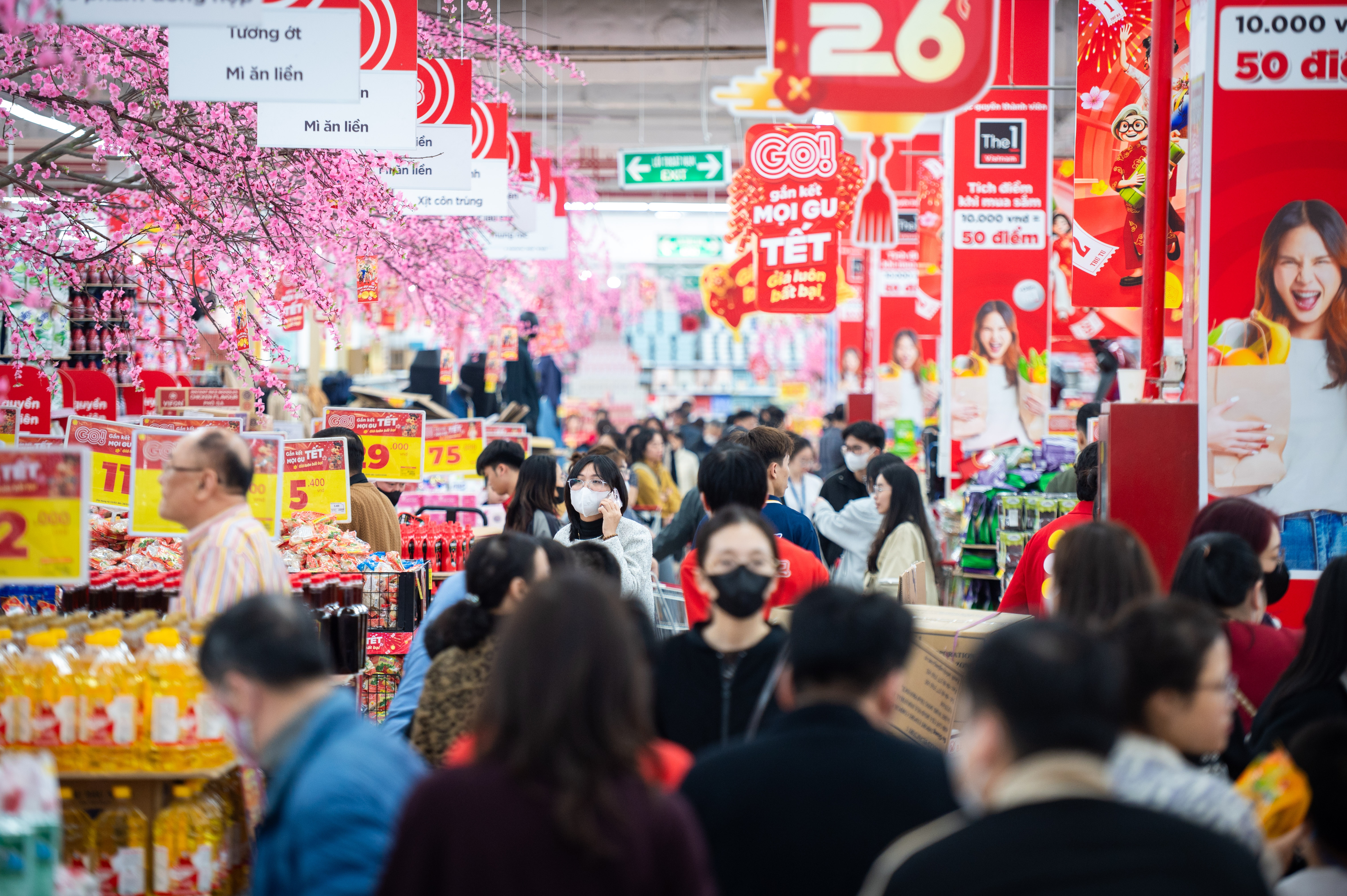 Dong nguoi chen chan mua sam tai sieu thi dip can Tet hinh anh