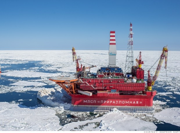 Một dàn khoan dầu của Nga tại vùng biển Bắc Cực