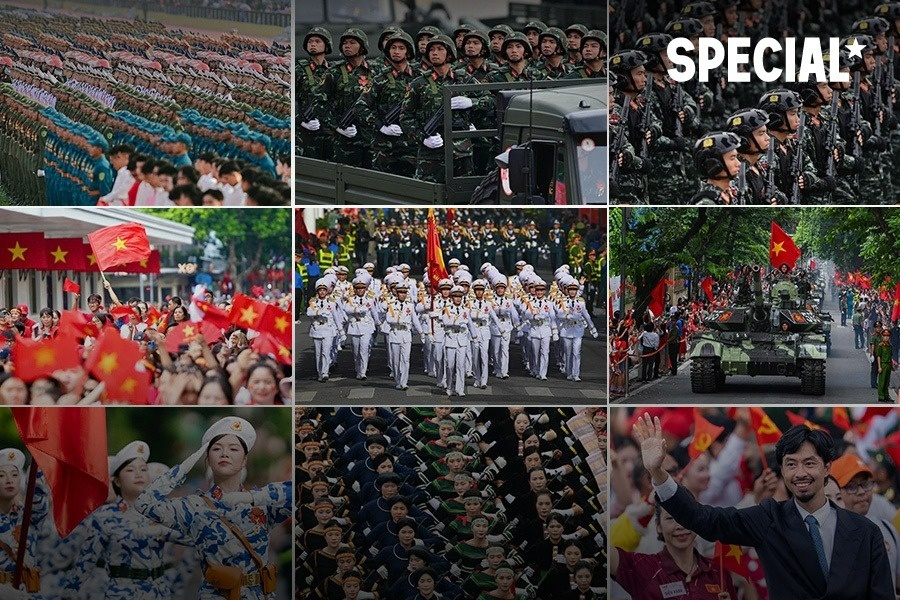 Buc tranh hoa binh kieu hung, rang ro o dai le 2/9 hinh anh