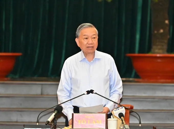 Tong Bi thu, Chu tich nuoc lam viec voi Ban Thuong vu Thanh uy TP.HCM hinh anh