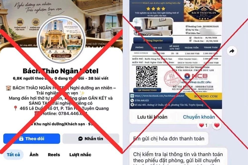 Fanpage giả mạo khách sạn lừa tiền cọc du khách dự Lễ hội Thành Tuyên