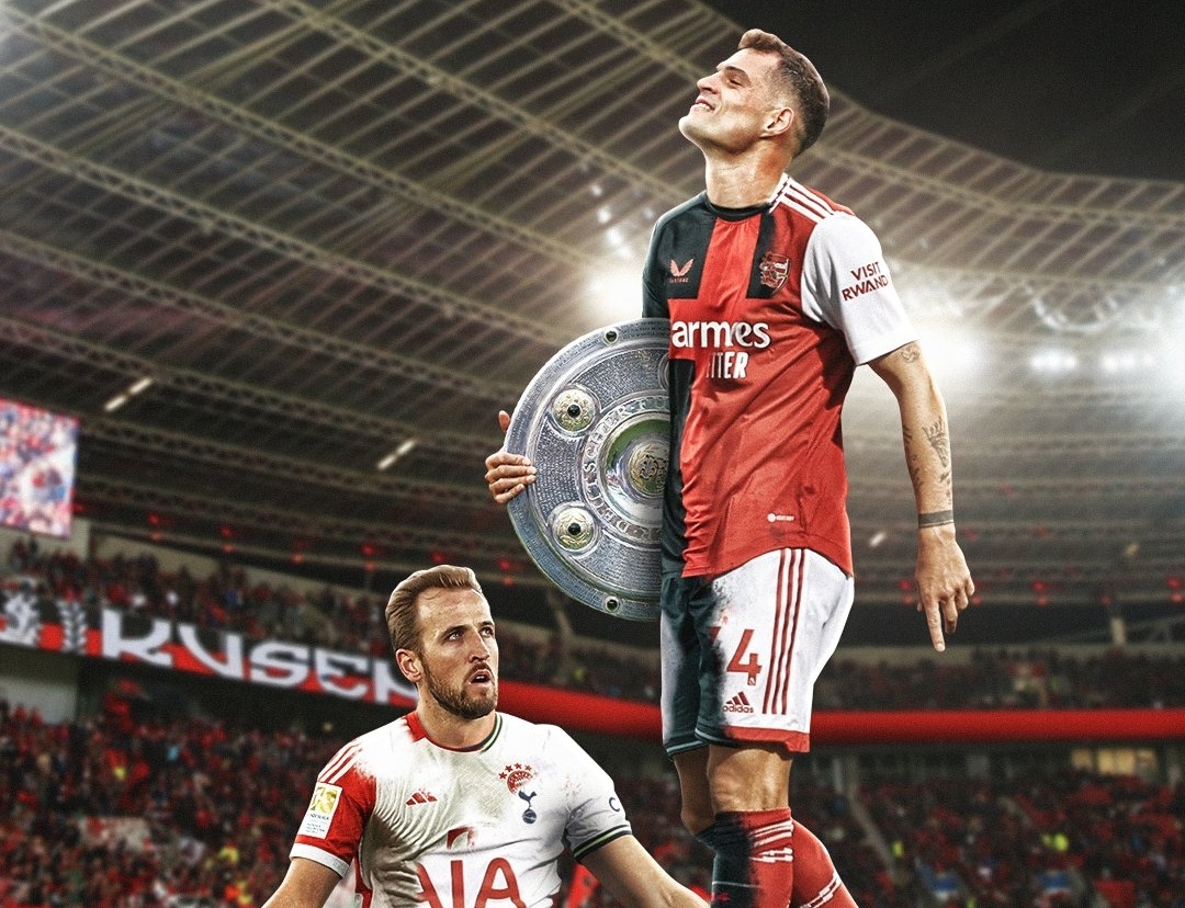 Tinh canh trai nguoc giua Kane va Xhaka hinh anh