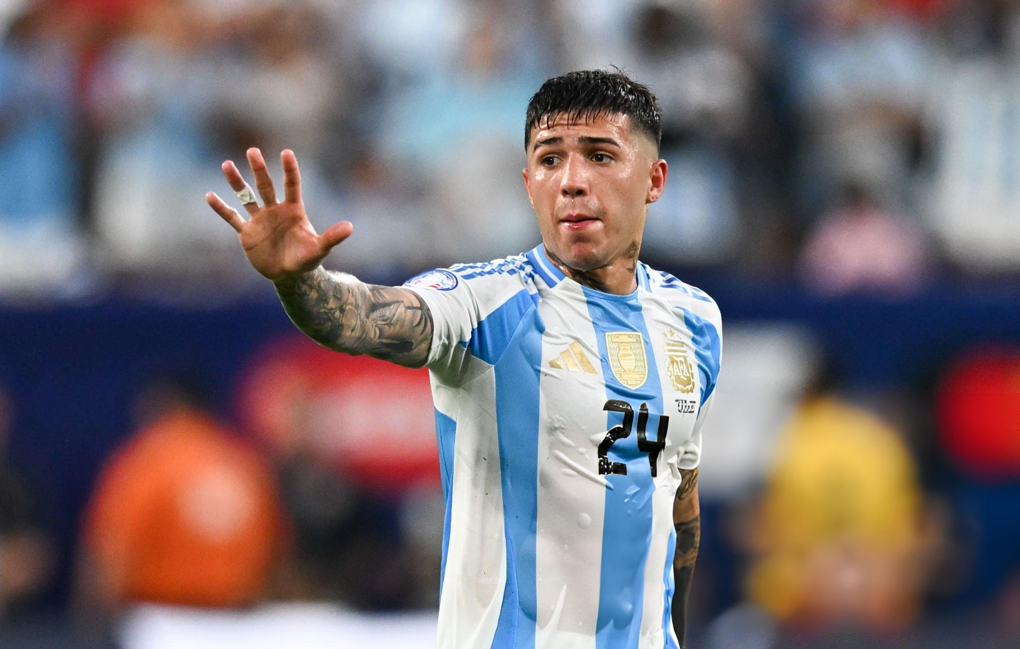 Enzo Fernandez bi trung phat hinh anh