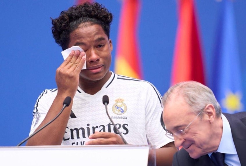 Endrick bat khoc khi ra mat Real Madrid hinh anh