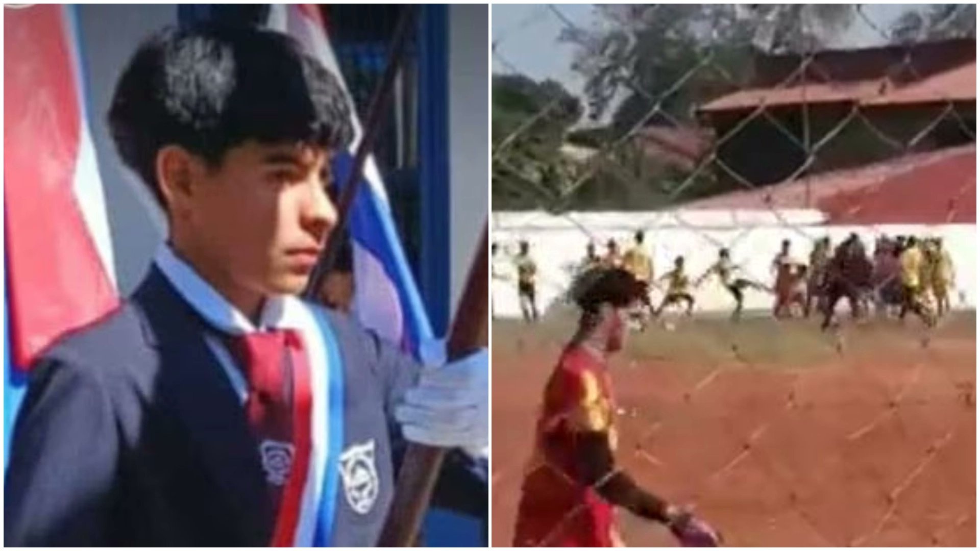 Cau thu Paraguay bi danh tu vong tren san hinh anh