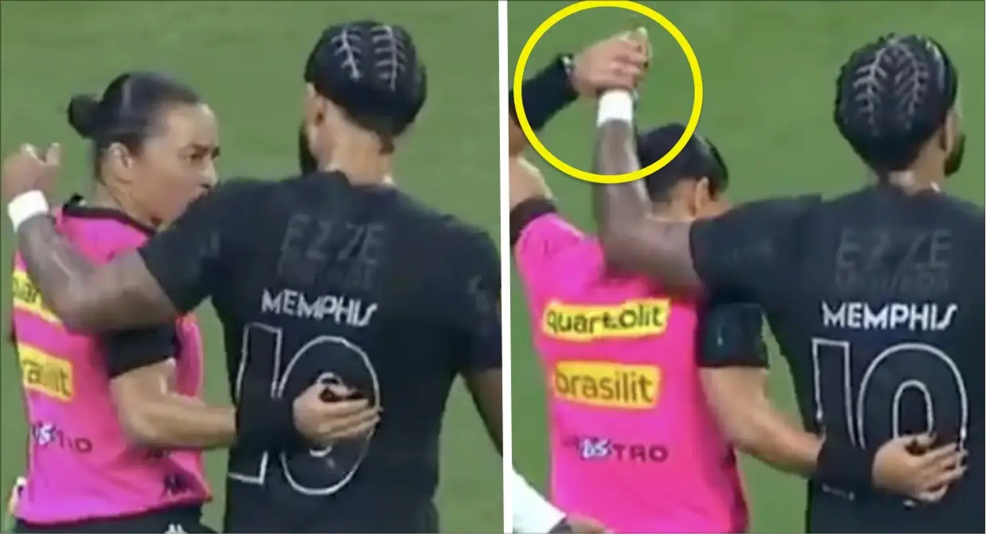 Depay gay tranh cai khi cham vao nu trong tai hinh anh