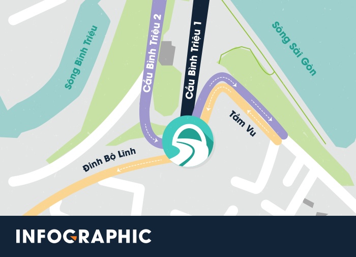 Huong luu thong ham chui cau Binh Trieu hinh anh