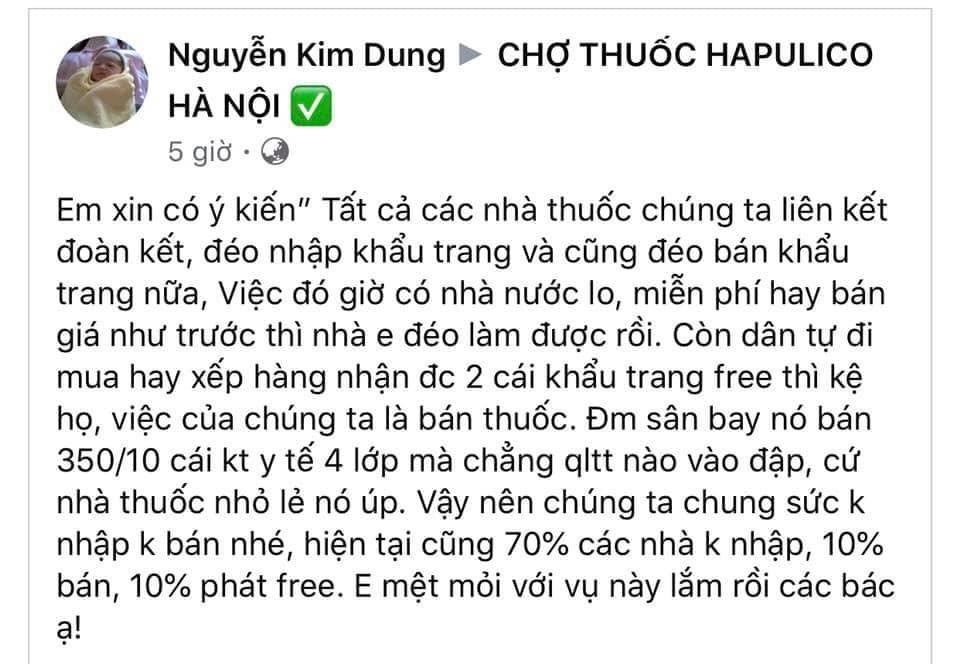 kêu gọi không bán khẩu trang ảnh 2 keu goi khong ban khau trang anh 2