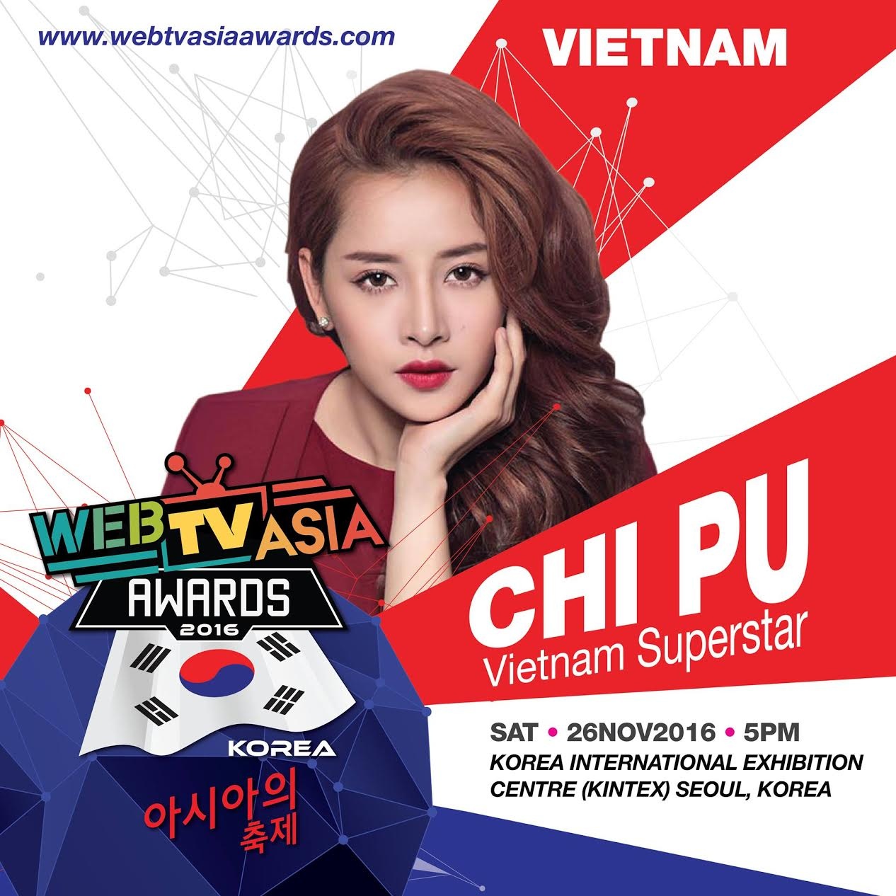 Chi Pu dự WebTV Asia Awards ảnh 1 Chi Pu du WebTV Asia Awards anh 1