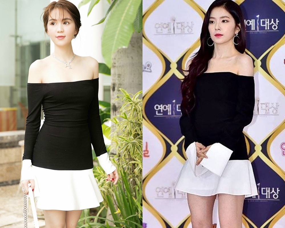 Ngoc Trinh mac vay nhai khi du hop bao anh 1