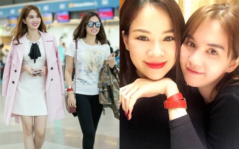 Hoang Kieu don Ngoc Trinh o san bay anh 3