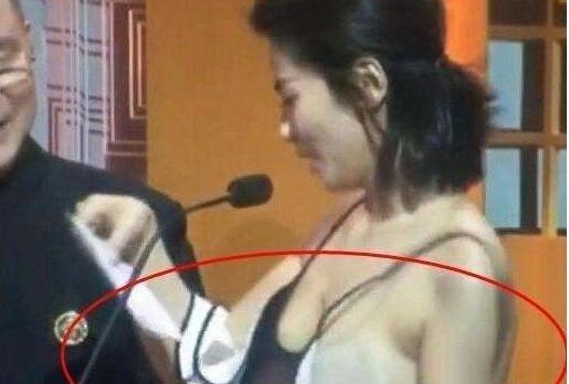 Sao nu 'Thien long bat bo' gap su co tuot vay tren san khau hinh anh