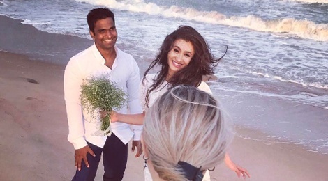 Anh cuoi ngot ngao cua dien vien Nguyet Anh va chong An Do hinh anh