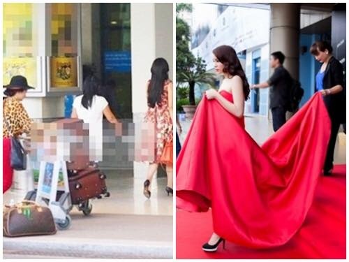 Huyen My de me xach hanh ly anh 3