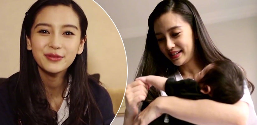 Angelababy gioi thieu con tren truyen hinh hinh anh