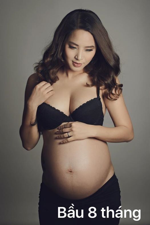 Hải Băng lần đầu khoe bụng bầu 8 tháng ảnh 1 Hai Bang lan dau khoe bung bau 8 thang anh 1