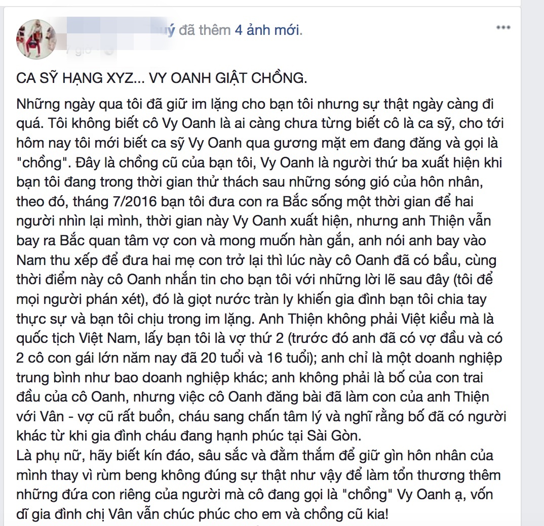 Ca si Vy Oanh phan no vi bi to noi doi va cuop cho anh 1